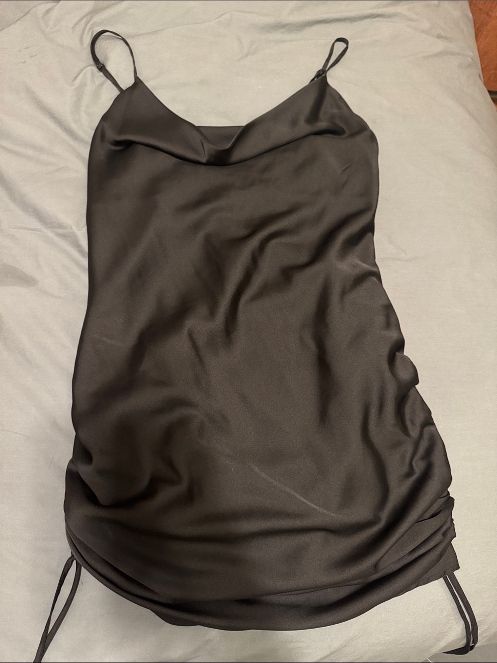 Garage Black Satin Cowl Neck Camisole